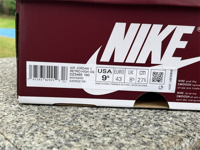 Authentic Air Jordan 1 High OG “Team Red”