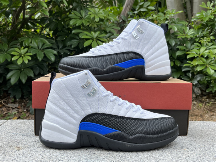 Authentic Air Jordan 12 Black White Blue