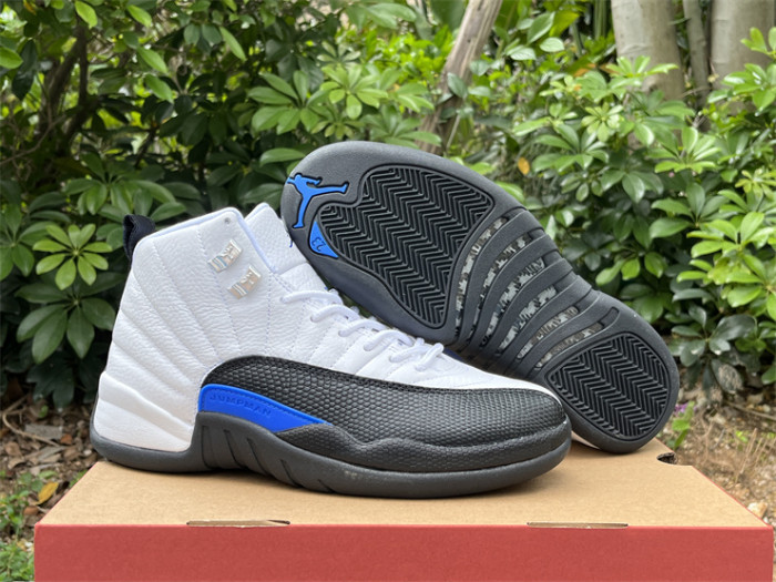 Authentic Air Jordan 12 Black White Blue