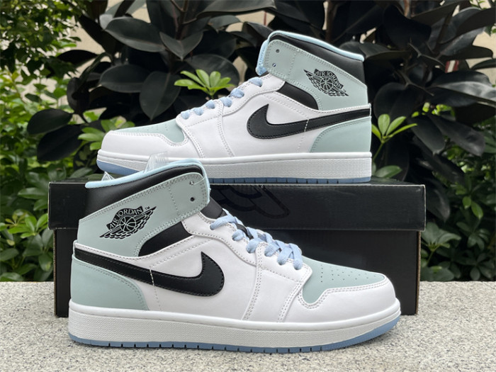 Authentic Air Jordan 1 Mid Ice Blue