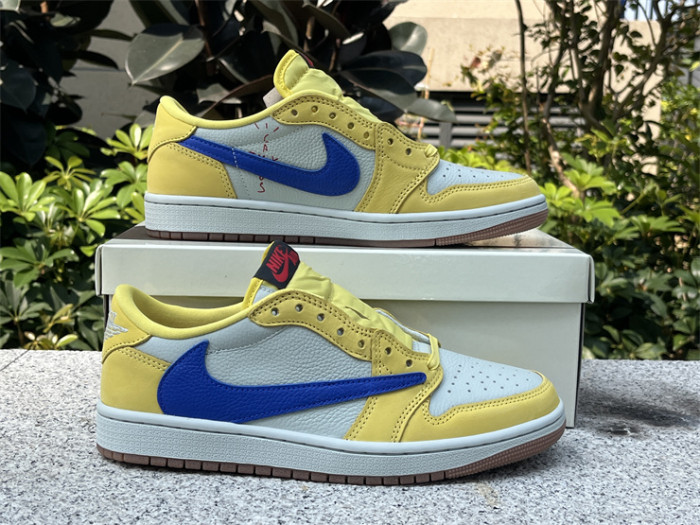Authentic Travis Scott x Air Jordan 1 Low “Canary”