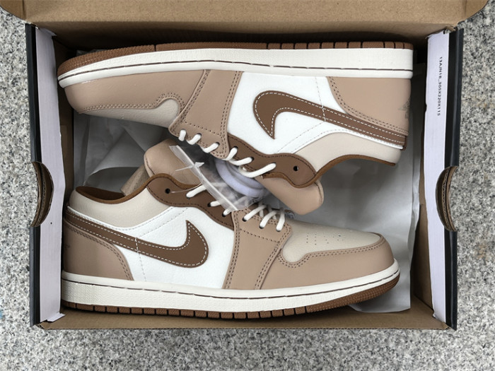 Authentic Air jordan 1 Low Tan Brown