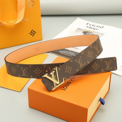 Super Perfect Quality LV Belts(100% Genuine Leather Steel Buckle)-4521
