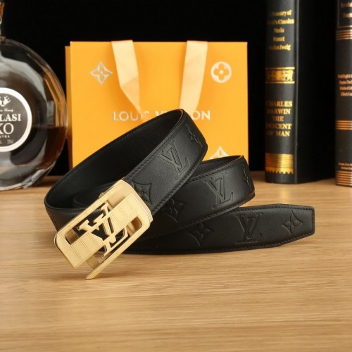 Super Perfect Quality LV Belts(100% Genuine Leather Steel Buckle)-4510