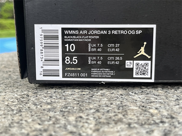 Authentic A Ma Manière x Air Jordan 3 “Black”