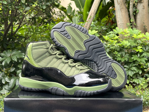 Authentic Air Jordan 11 Army Green Black