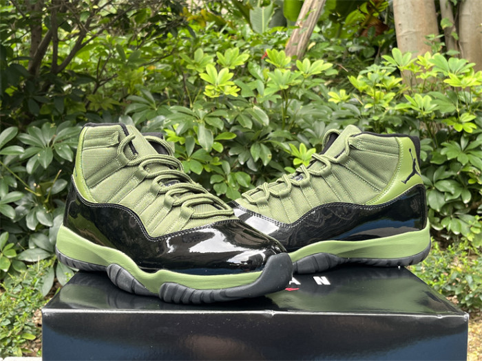 Authentic Air Jordan 11 Army Green Black