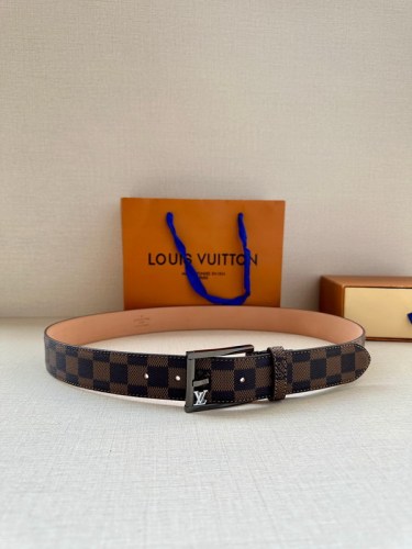 Super Perfect Quality LV Belts(100% Genuine Leather Steel Buckle)-4553