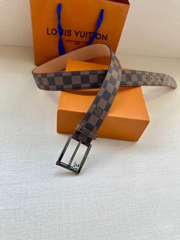 Super Perfect Quality LV Belts(100% Genuine Leather Steel Buckle)-4554