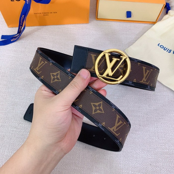 Super Perfect Quality LV Belts(100% Genuine Leather Steel Buckle)-4555