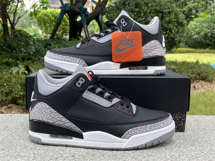 Authentic Air Jordan 3 “Black Cement” 2024