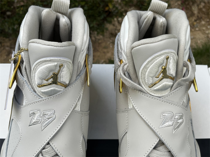 Authentic Air Jordan 8 Retro Champagne Gold White