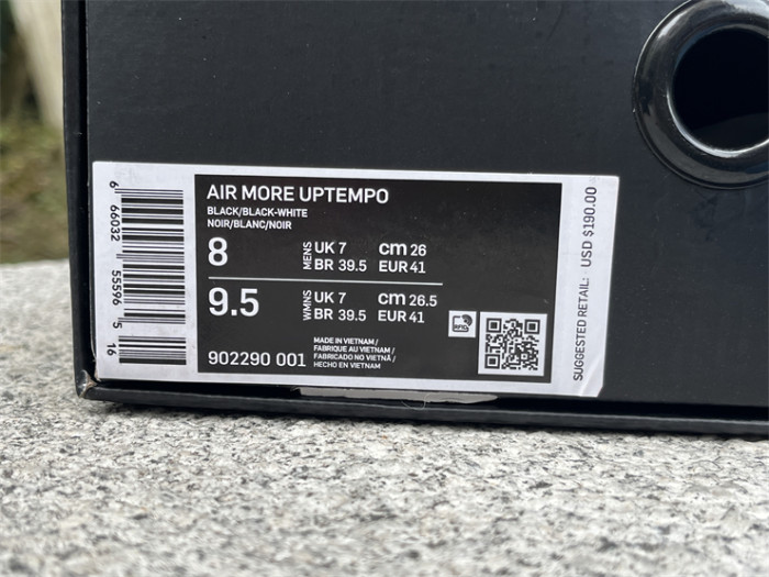 Authentic Supreme x Nike Air More Uptempo Black