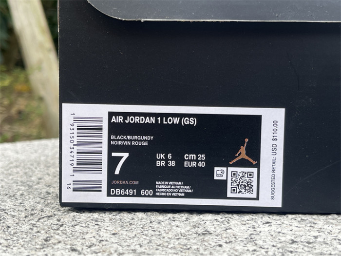 Authentic Air Jordan 1 Low Dark Beetroot Black