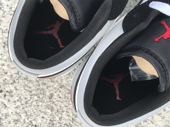 Authentic Air Jordan 1 Low SE White Fire Red Black Matte Silver