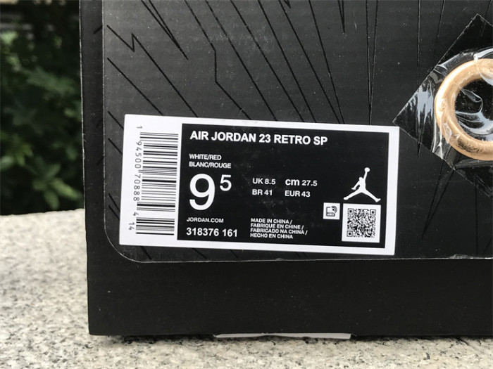 Authentic Air Jordan 23 White Varsity Red