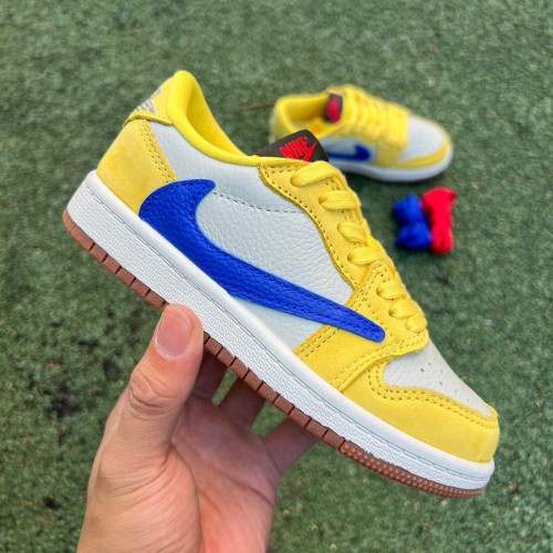 Authentic Authentic Travis Scott x Air Jordan 1 Low “Canary” Kids