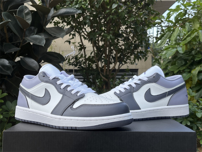 Authentic Air Jordan 1 Low White Purple
