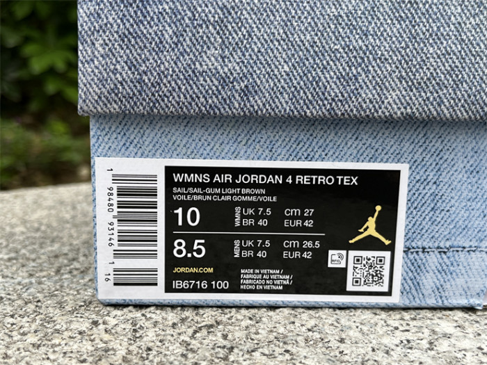 Authentic Air Jordan 4 Denim “Worn Blue”