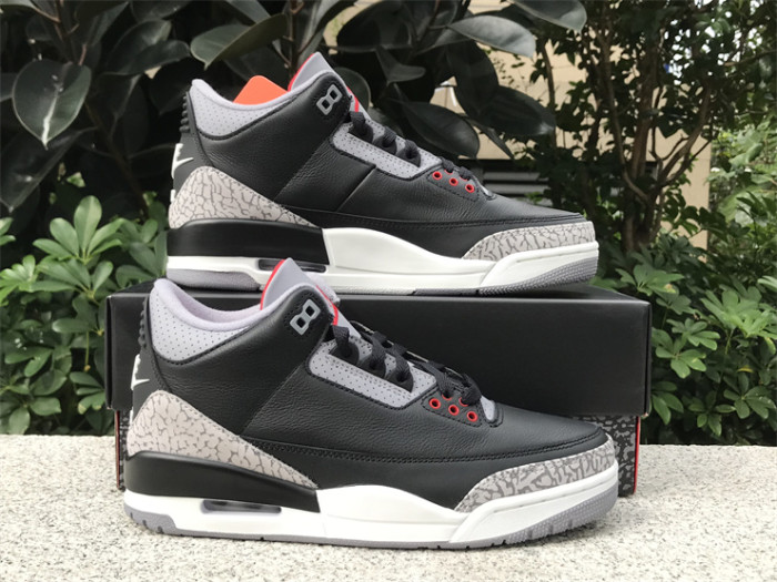 Authentic Air Jordan 3 “Black Cement” 2024 GS