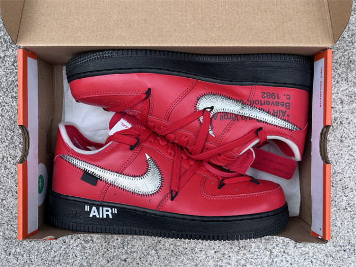 Authentic Off-White x Nike Air Force 1 Low Crimson