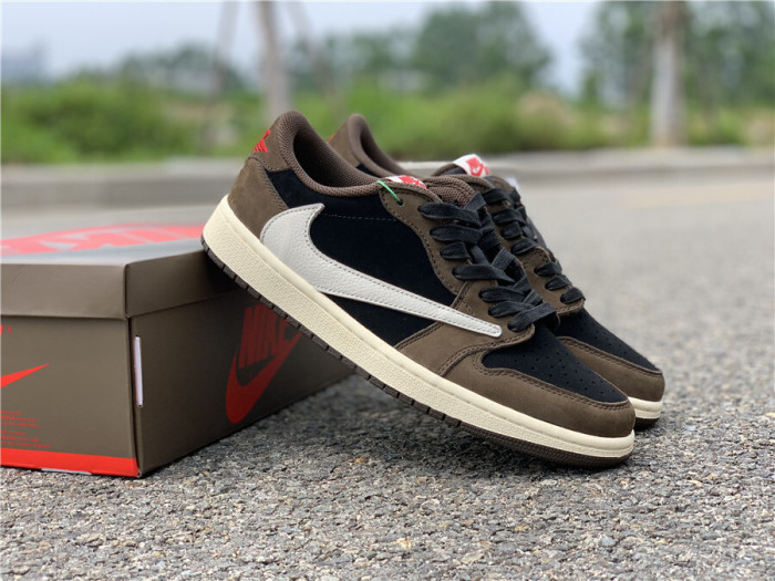 Authentic Travis Scott x Air Jordan 1 Low “Dark Mocha”