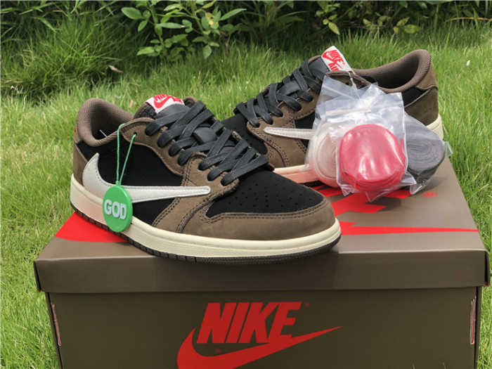 Authentic Travis Scott x Air Jordan 1 Low “Dark Mocha”