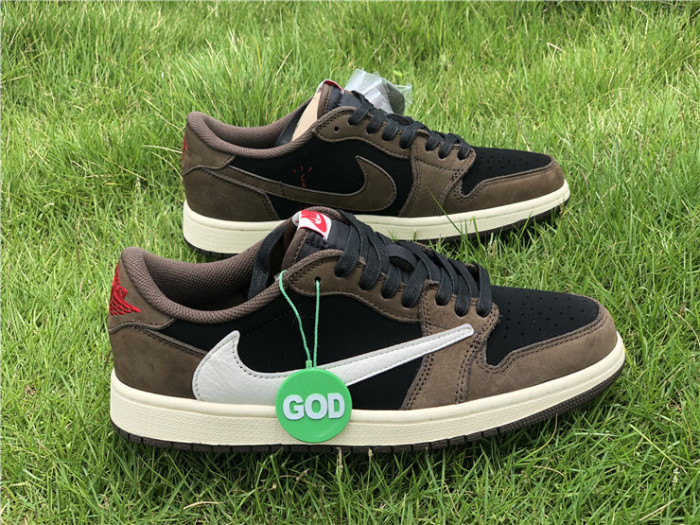 Authentic Travis Scott x Air Jordan 1 Low “Dark Mocha”