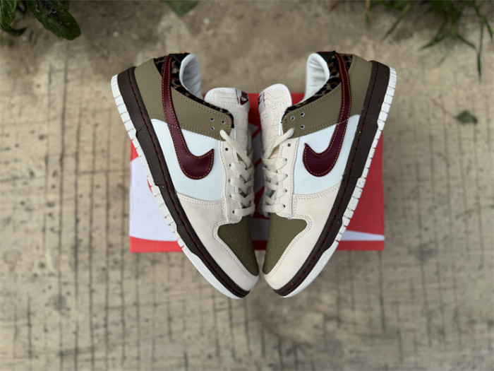Authentic Nike Dunk Low Khaki Leopard