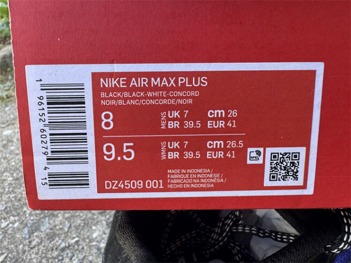 Authentic Nike Air Max Plus Black Blue Red