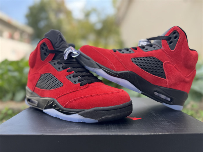 Authentic Air Jordan 5 Retro Red Suede