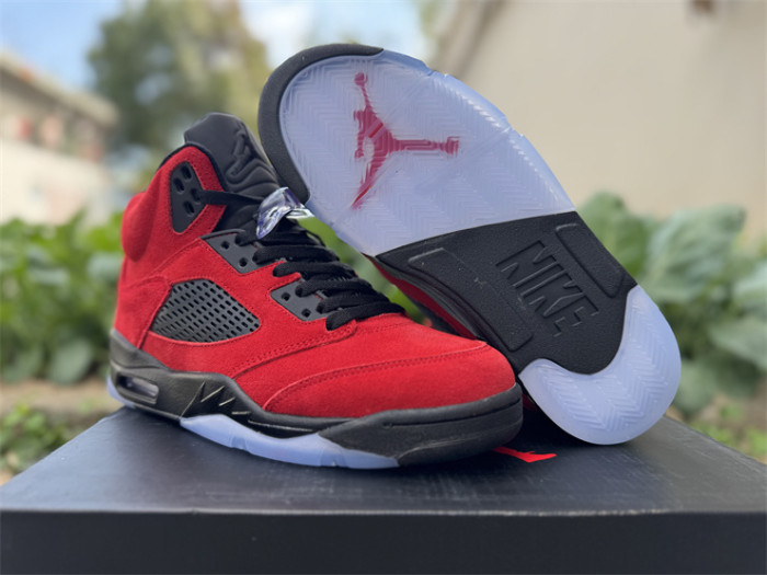 Authentic Air Jordan 5 Retro Red Suede