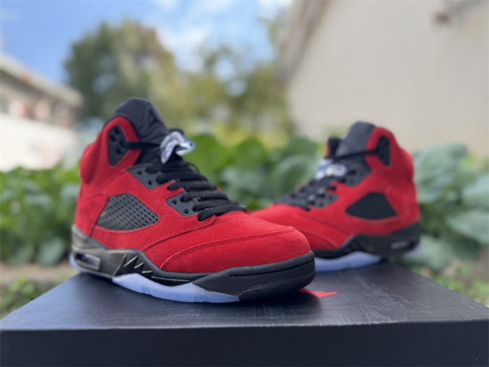 Authentic Air Jordan 5 Retro Red Suede