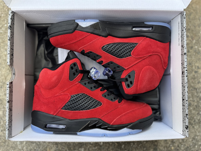 Authentic Air Jordan 5 Retro Red Suede
