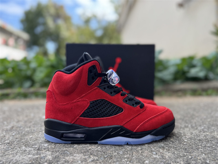 Authentic Air Jordan 5 Retro Red Suede