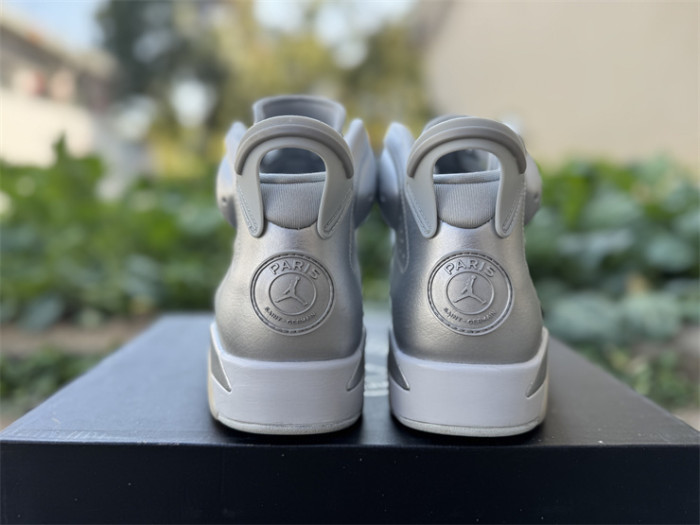 Authentic Air Jordan 6 Retro PSG Paris Saint-Germain Silver
