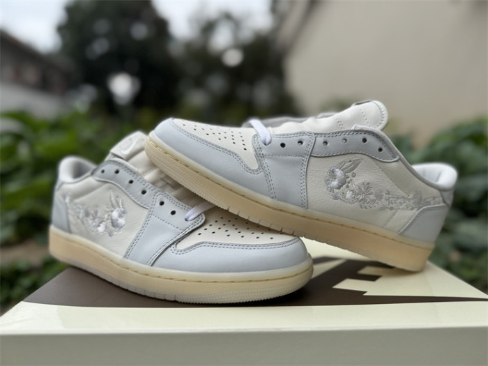 Authentic Air Jordan 1 Retro Low OG Rabbit Floral Swoosh