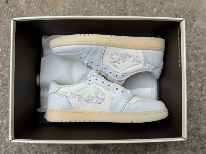 Authentic Air Jordan 1 Retro Low OG Rabbit Floral Swoosh