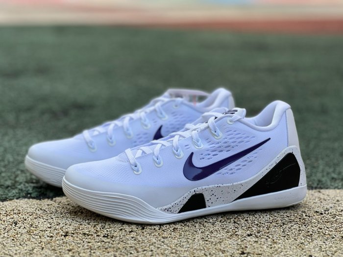 Authentic Nike Kobe 9 Elite Low EM Protro White Court Purple