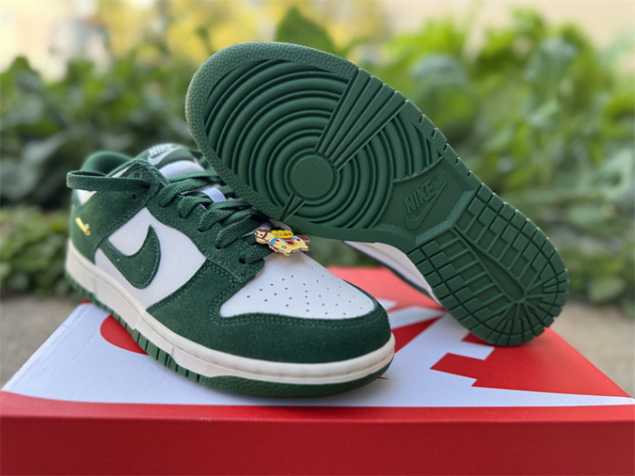 Authentic Nike Dunk Low Gorge Green Gold Mini Swoosh