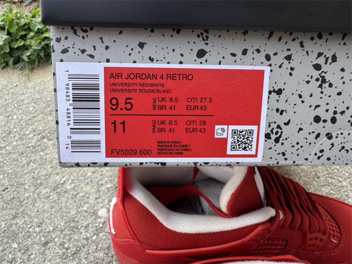 Authentic Air Jordan 4 Red