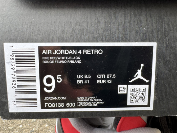 Authentic  Air Jordan 4 Toro Bravo