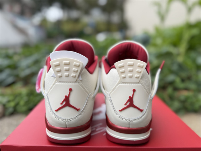Authentic Air Jordan 4 Retro Valentine's Day Sierra Red