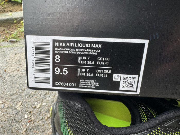 Authentic Nike Air Liquid Max Black Green Apple