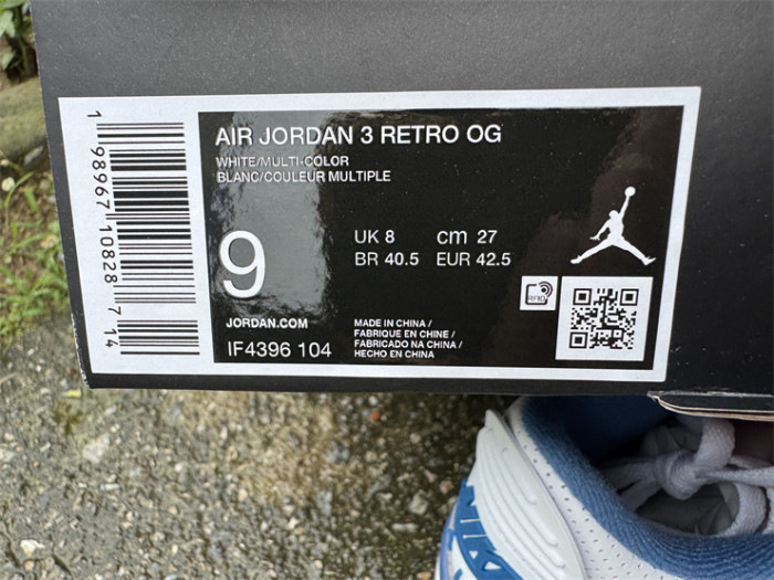Authentic Air Jordan 3 “True Blue”  2026