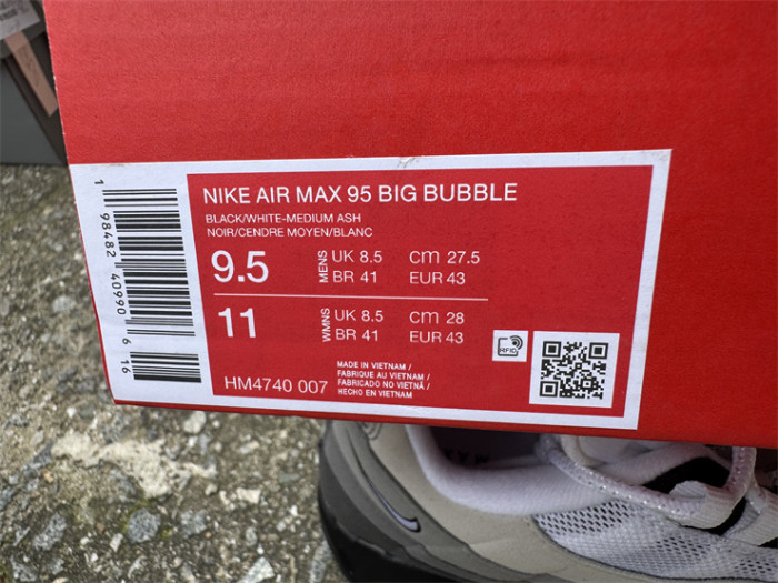 Authentic Nike Air Max 95 OG Big Bubble Granite
