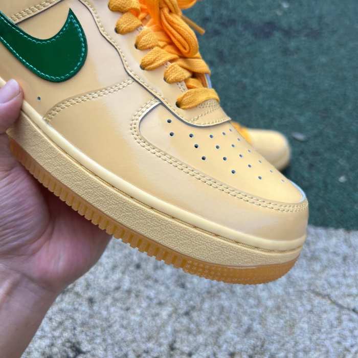 Authentic Nike Air Force 1 Low Patent Leather Topaz Gold