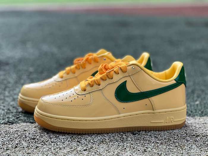 Authentic Nike Air Force 1 Low Patent Leather Topaz Gold