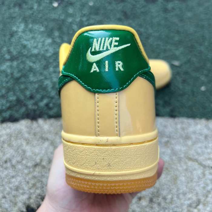 Authentic Nike Air Force 1 Low Patent Leather Topaz Gold