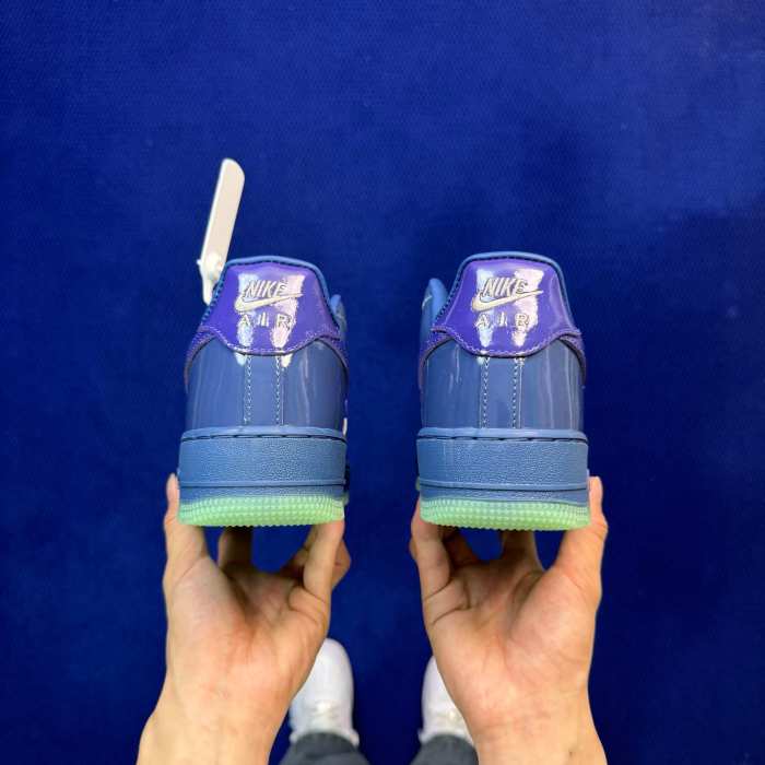 Authentic Nike Air Force 1 Low Patent Leather Mystic Navy Grape Ice